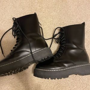 Black combat boots